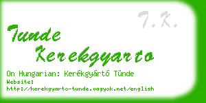 tunde kerekgyarto business card